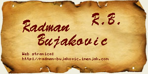 Radman Bujaković vizit kartica